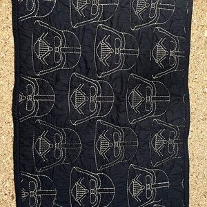 2 Pottery Barn Kids Navy Quilt with White Stitching Pillow Cases, Darth Vader